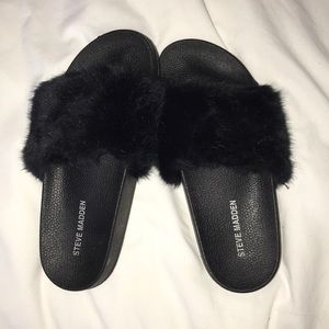 Steve Madden Fuzzy Slides